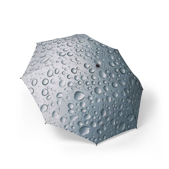 Umbrella - Rain Drops, Fog, Rainy Day Accessory, Compact Travel Canopy - Picture 6 of 6